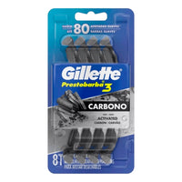 Afeitadora Desechable Gillette Carbono Activado 3 Filos 8 u