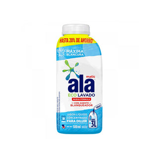 Jabon Liquido Ala p/ Ropa Eco Lavado Matic Concentrado p/ Diluir  500 ml
