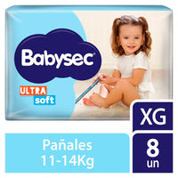 Pañales Descartables Babysec Ultra Soft 8u