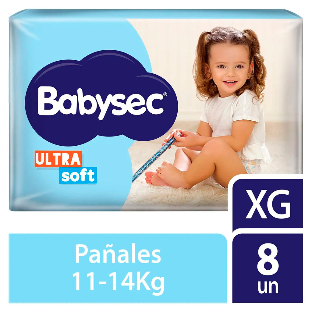 Pañales Descartables Babysec Ultra Soft 8u