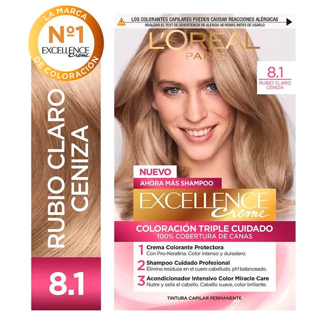 L'Oréal Paris 卓韵霜染发剂套装 8.1 浅亚麻金 172.5g