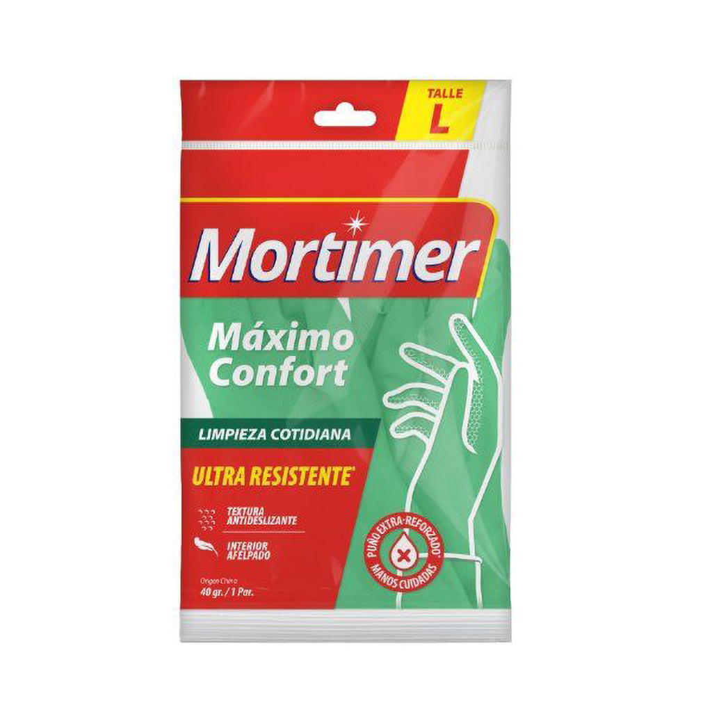 Guantes Limpieza Verde Mortimer Maximo Confort Talle L 1 par