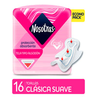 Toallas Higienicas Nosotras Clasica Extra Seda 16 u