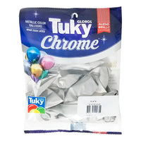 Globos Tuky Chrome Plata 10 u