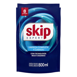 Jabon Liquido  Skip Expert p/ Ropa c/ Tecnologia Multi-Enzimas  800 ml