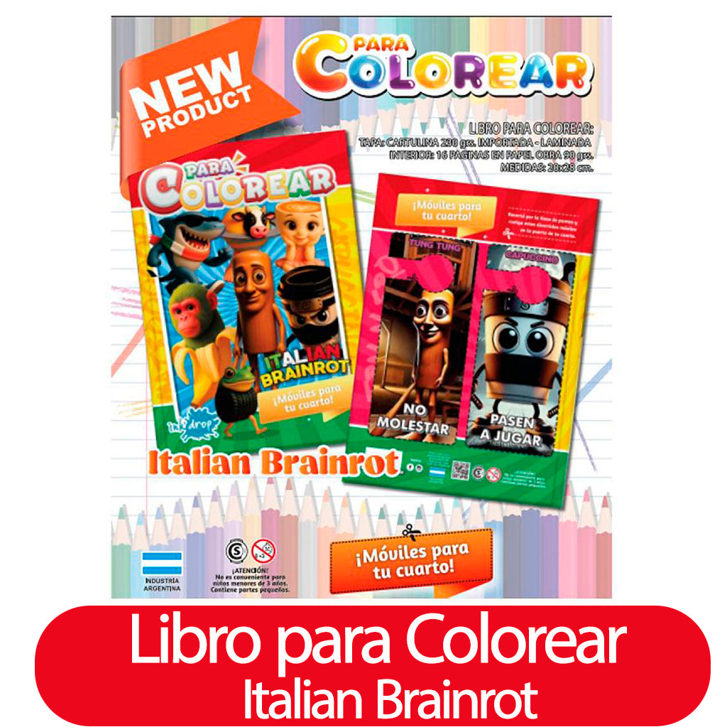 Libro Generico p/ Colorear Italian Brainrot