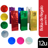 Bolsa para Vino Generico Papel Brillante - Colores Surtidos