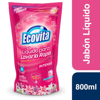 Jabón Líquido Repuesto Ecovita p/ Ropa Intenso 800 ml
