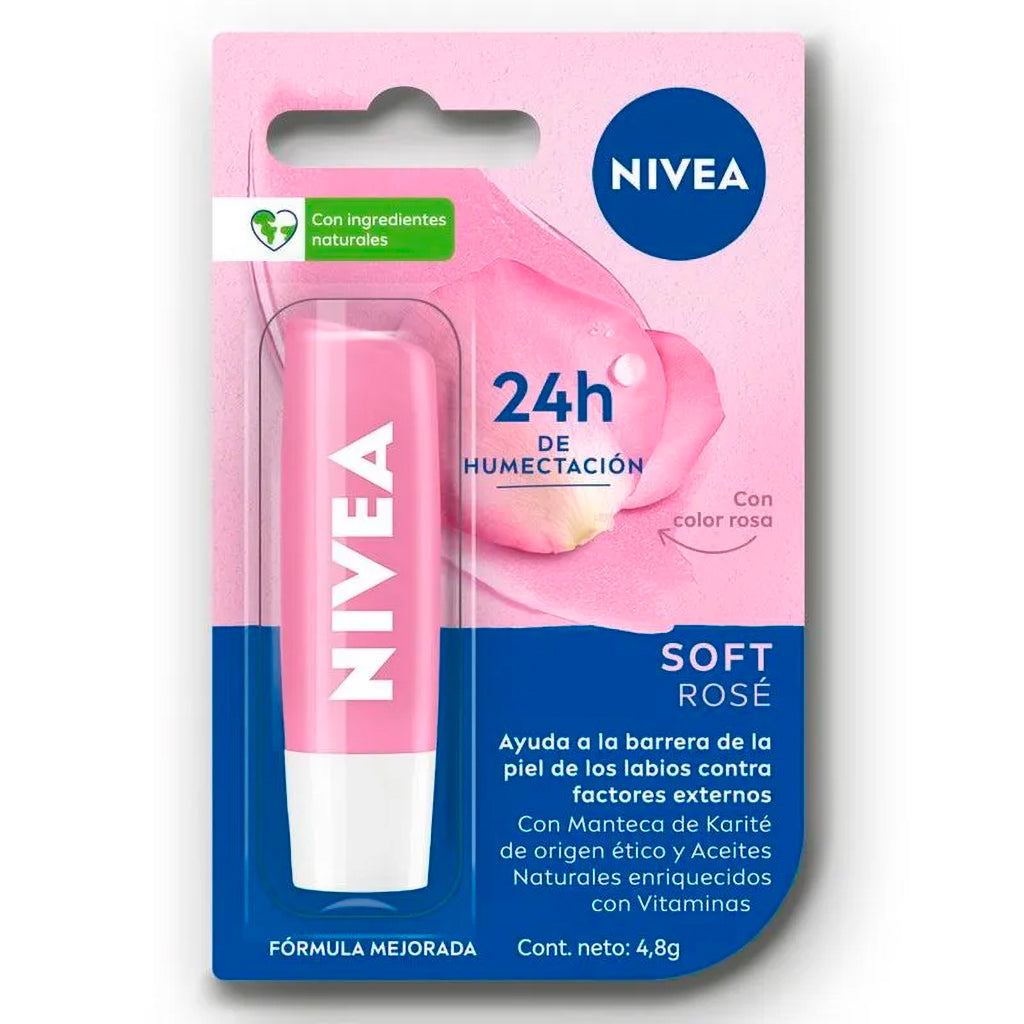 Protector Labial Nivea Humectante Soft Rose 4,8 g