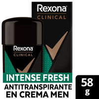 Desodorante Crema Rexona Antitranspirante Clinical Intense Fresh 58 gr