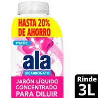 Jabon Liquido Ala p/ropa Concentrado Para Diluir c/Bicarbonato 500 ml