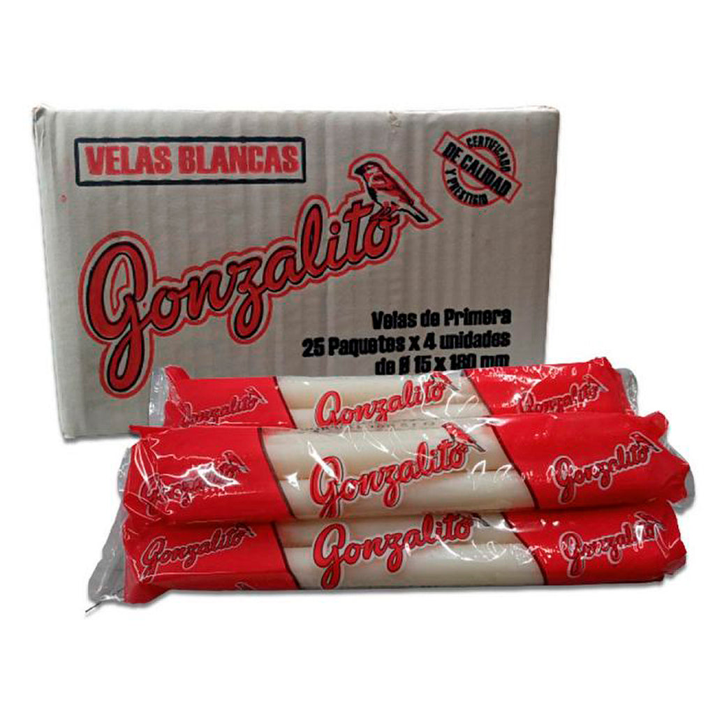 Velas Gonzalito Comunes y largas 4 u