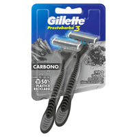 Afeitadora Gillette Prestobarba 3 Carbono con Carbón Activado 2 u
