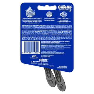 Afeitadora Gillette Prestobarba 3 Carbono con Carbón Activado 2 u