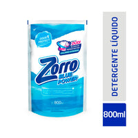 Jabon Liquido Zorro p/ Ropa Blue Power 800 ml