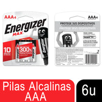 Pilas Energizer MAX Bateria Alcalina AAA 6u