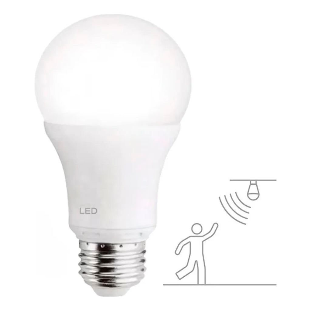 Lampara Generico Led A60 12w Fría Automática c/Sensor