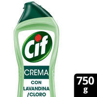 Limpiador Crema Cif c/Lavandina y Cloro 750 gr