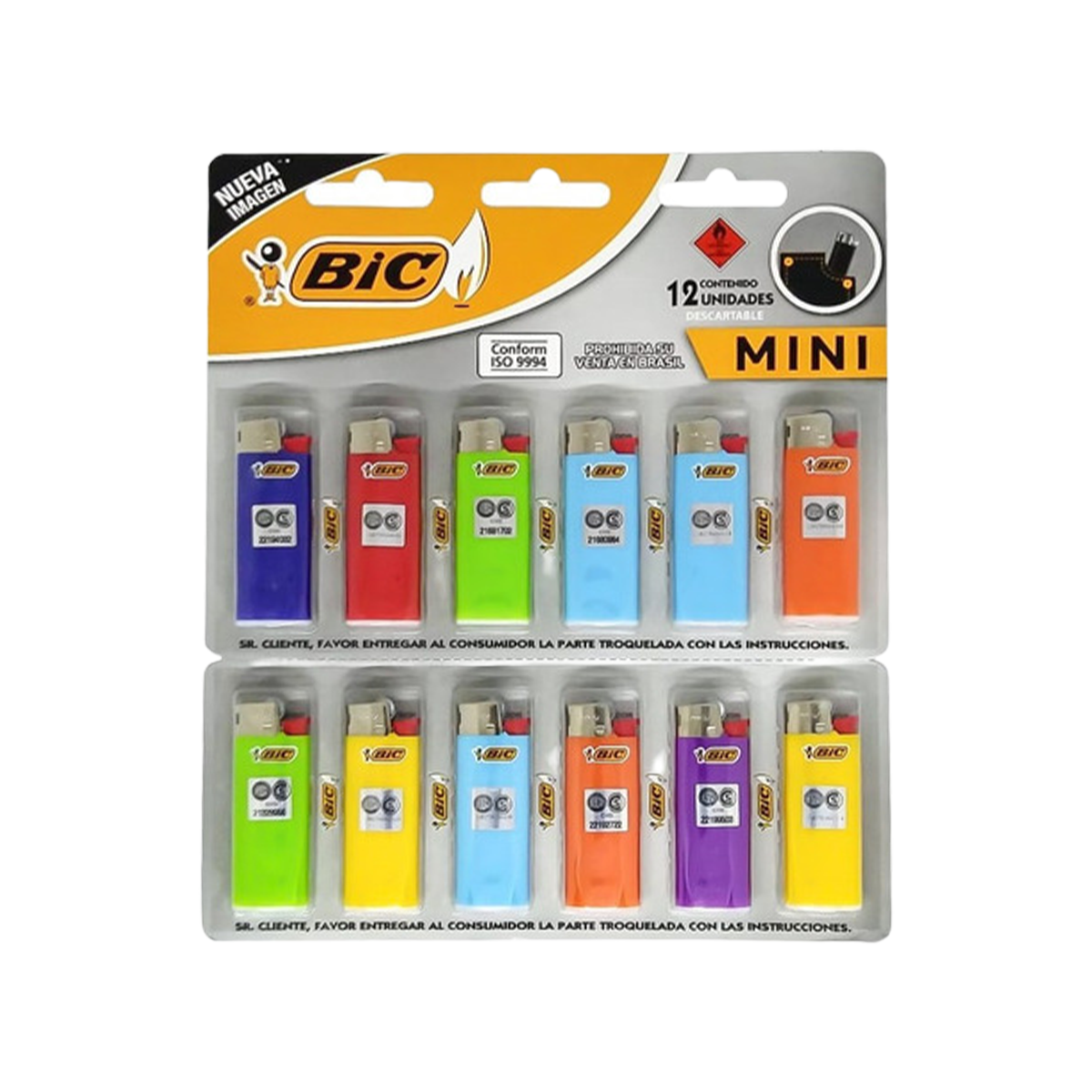 Encendedor Mini Bic - Blister x 12 Un.