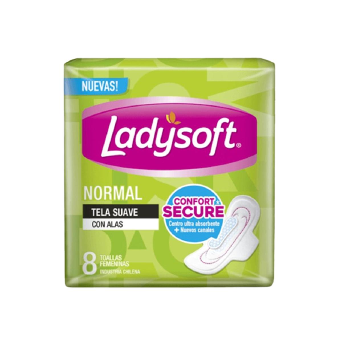 Lady Soft Toalla Normal Centro Color c/Alas x8 Unidades