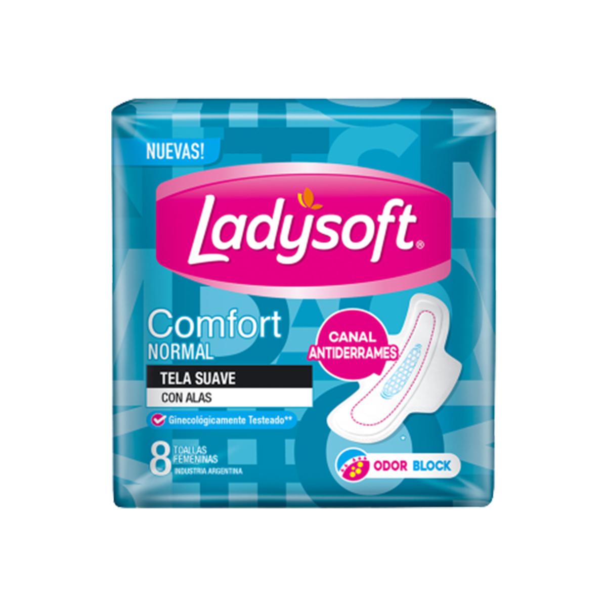 Lady Soft Toalla Suave Comfort c/Alas x8 Unidades