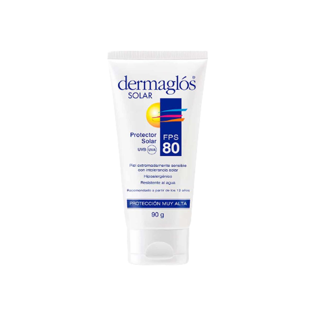 Dermaglós Solar FPS80 Resistente al Agua - Crema 90g