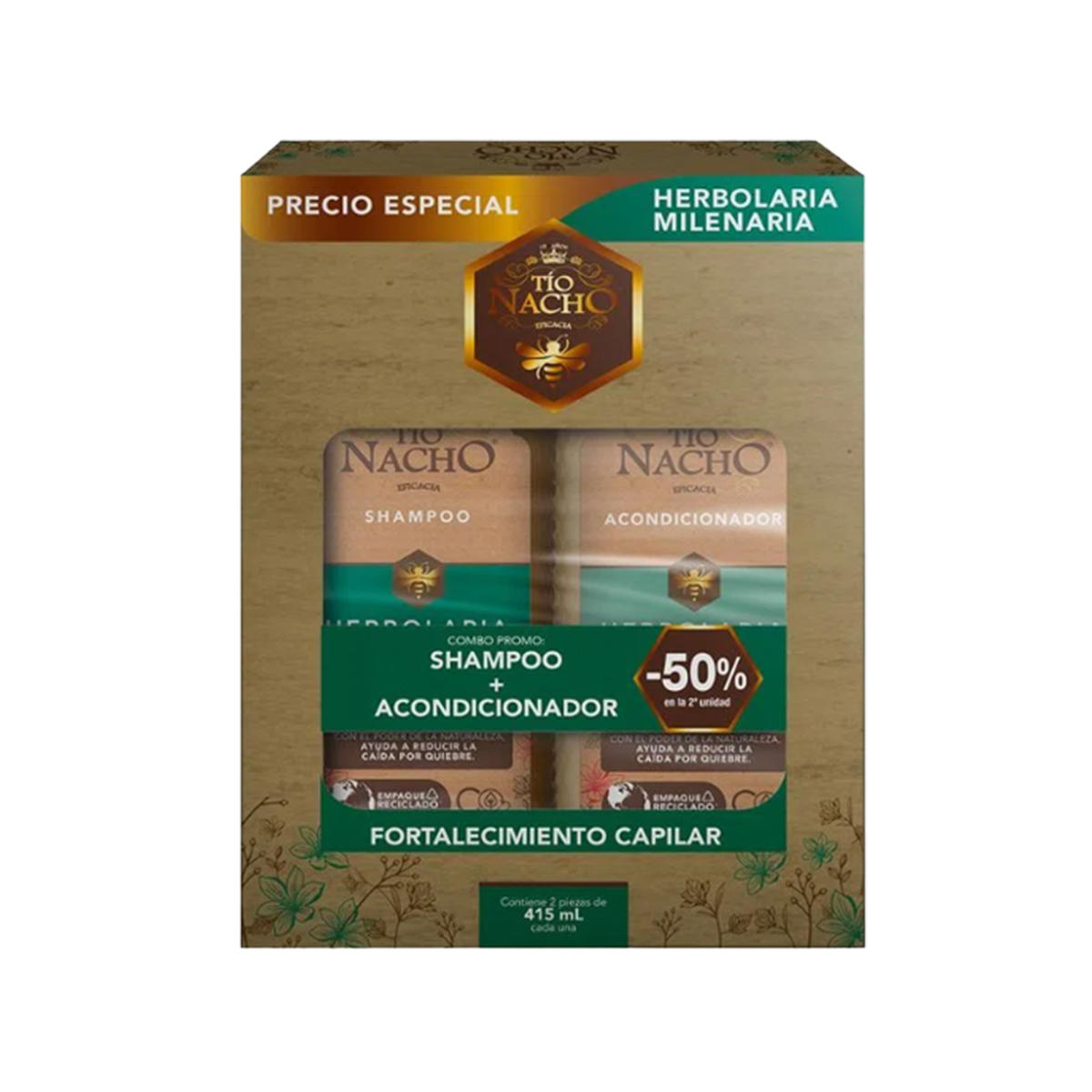 Tío Nacho Estuche Shampoo 415ml + Acondicionador 415ml - Herbolaria Milenaria