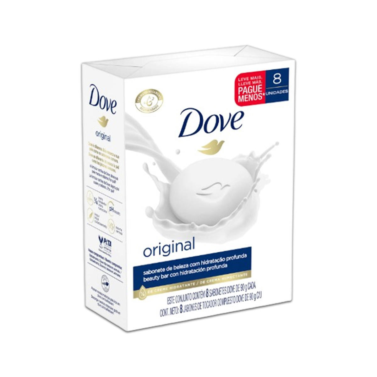 Dove Jabón Original x 8 unidades de 90g