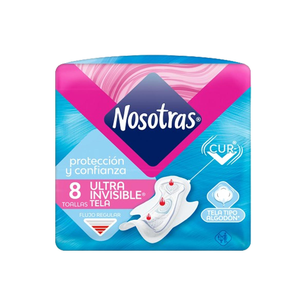 Nosotras Toalla c/Alas Ultra Invisible Tela x8