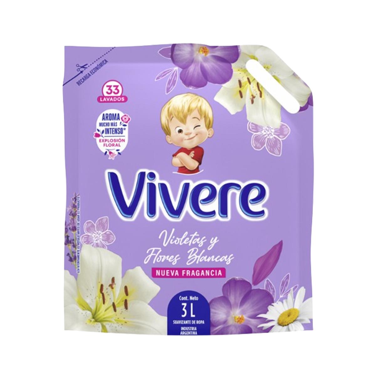 Vívere Suavizante Violeta Flores Blancas DoyPack 3 Lts.