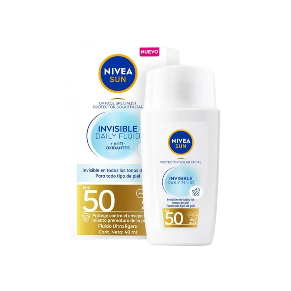 NIVEA SUN F50 PROT FACIAL INV DAILY FLUID X 40ML