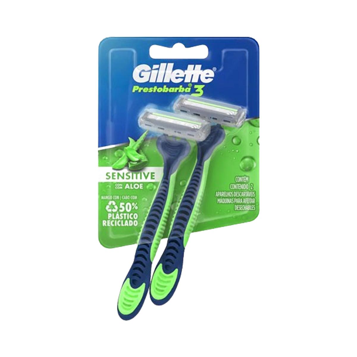 Prestobarba 3 Sensecare con Aloe x 2 un.